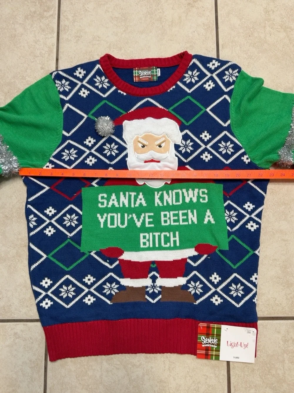 Spencer’s Light-Up Santa Ugly Christmas Sweater XL NWT